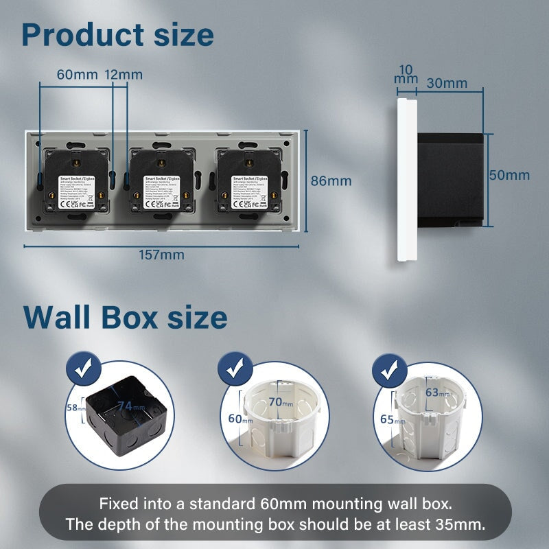 BSEED Smart WiFi Multi-Function Wall Sockets with Energy monitoring Bseedswitch 