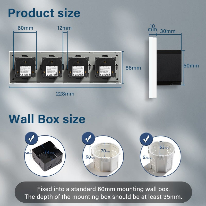 BSEED Smart WiFi Multi-Function Wall Sockets with Energy monitoring Bseedswitch 