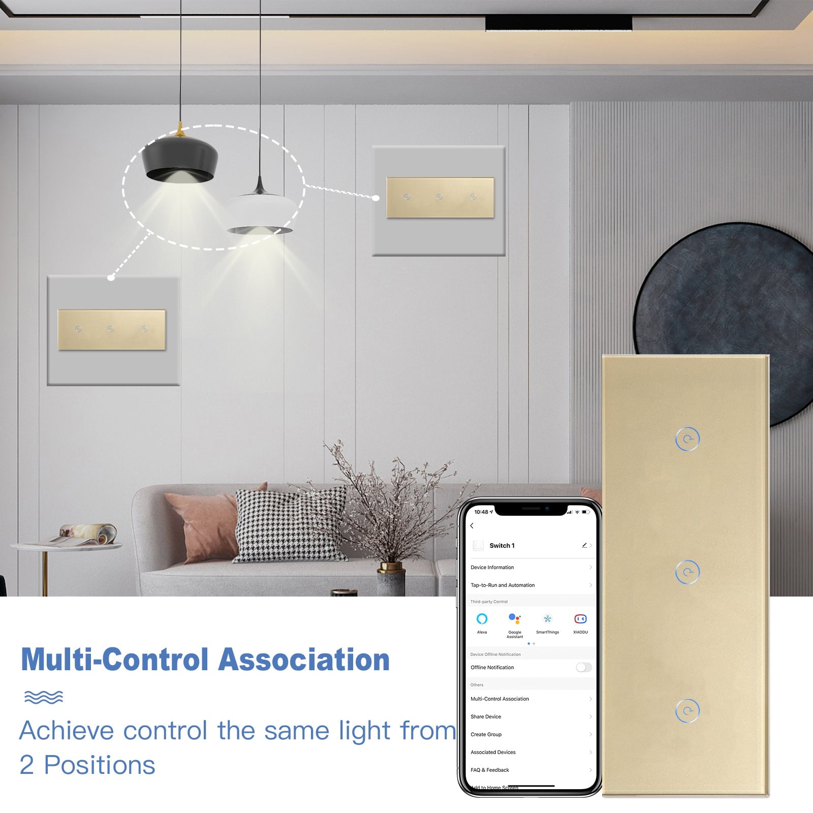 BSEED Zigbee Light Switches Triple 1/2/3 Gang Smart Wall Switches Wall Touch Switch ZigBee Smart Life Tuya Google Alexa Glass Light Switches Bseedswitch 