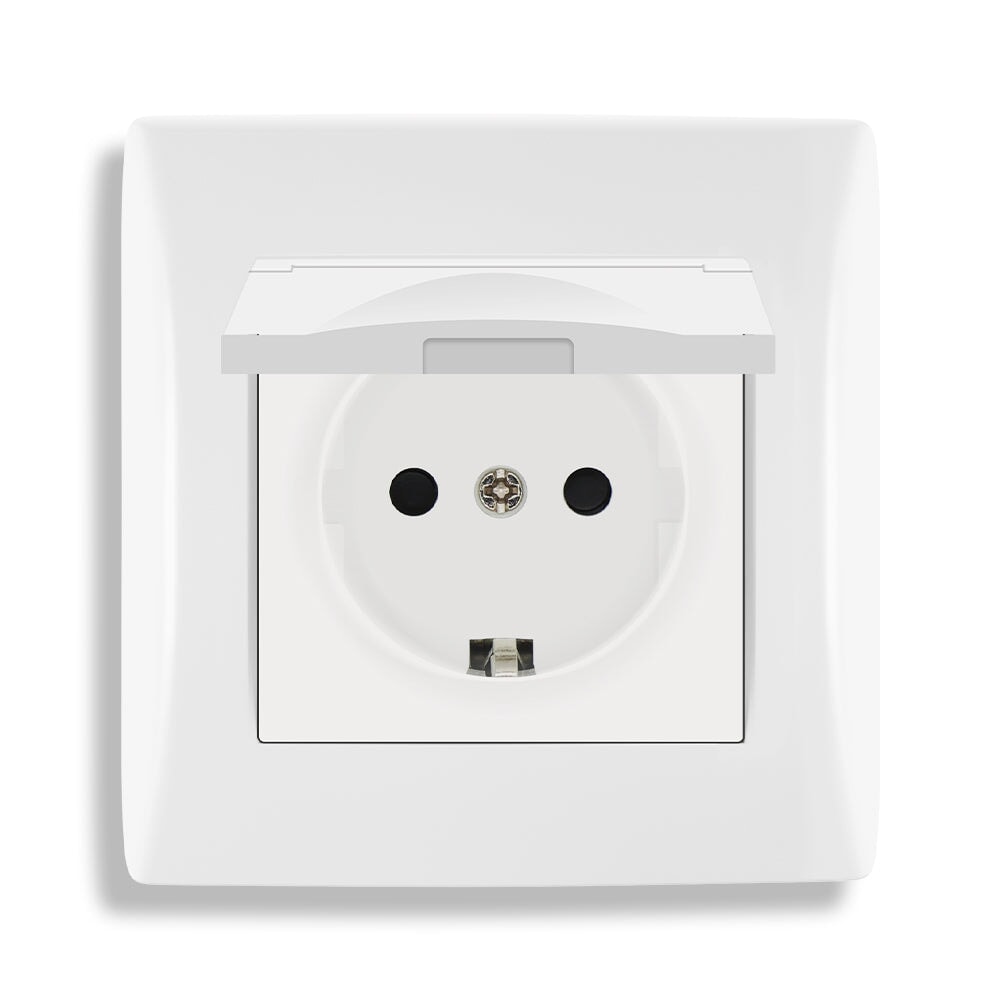 Bseed Waterproof Wall Socket EU Standard with Claw technology PC Panel Power Outlets & Sockets Bseedswitch White Single 