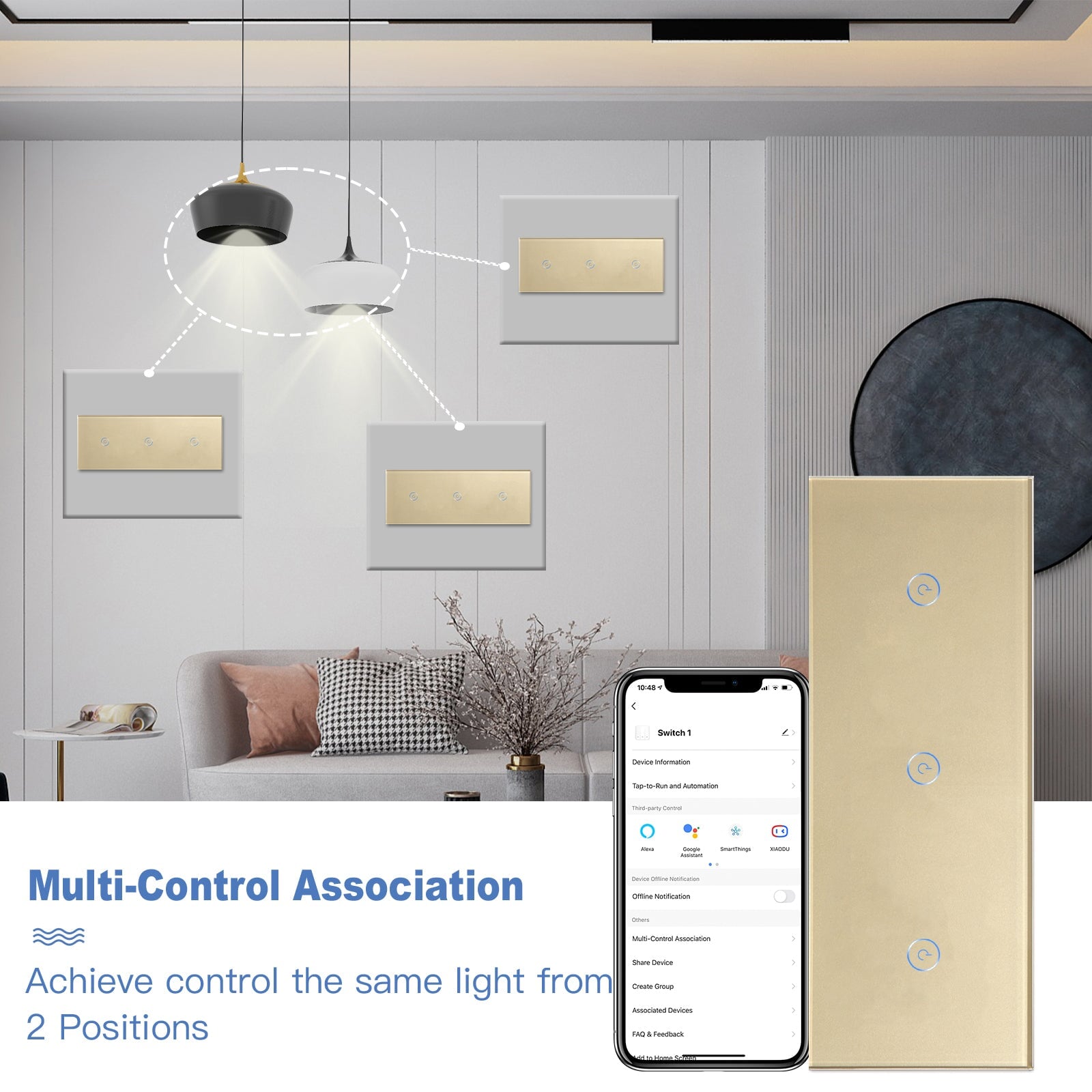 BSEED Zigbee Light Switches Triple 1/2/3 Gang Smart Wall Switches Wall Touch Switch ZigBee Smart Life Tuya Google Alexa Glass Light Switches Bseedswitch 