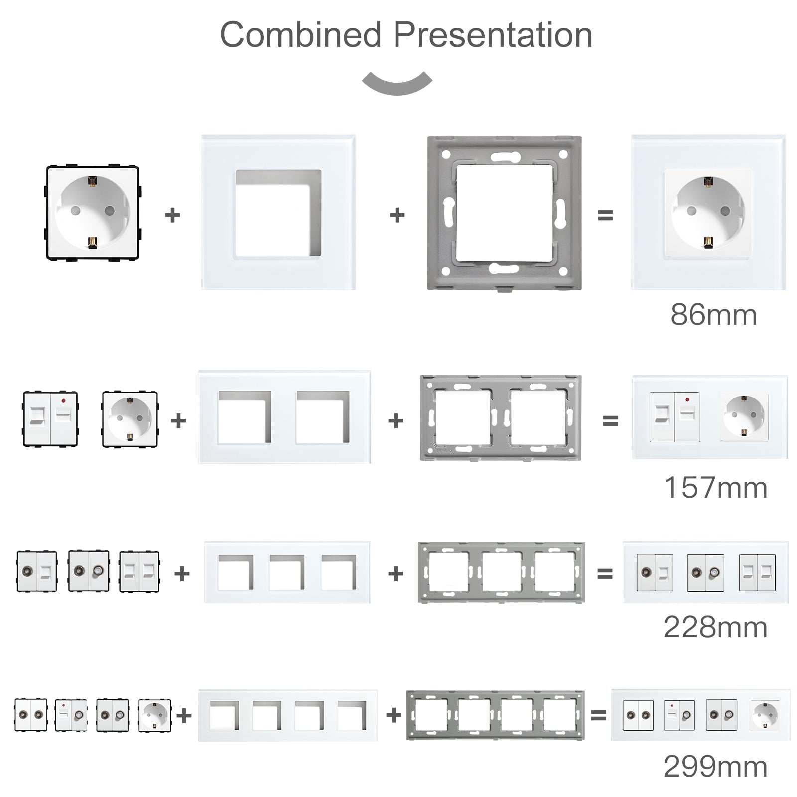 USB Wall Plug Socket Outlets Socket Frame DIY Parts Free Combination Bseedswitch 