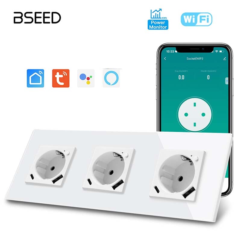 BSEED EU Wifi sockets Type-C t With USB With Energy Monitoring socket Bseedswitch 