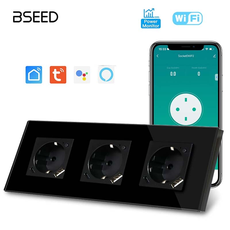 BSEED EU Wifi sockets Type-C t With USB With Energy Monitoring socket Bseedswitch 