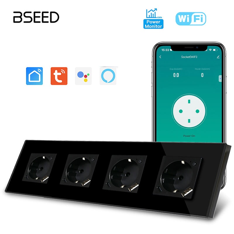 BSEED EU Wifi sockets Type-C t With USB With Energy Monitoring socket Bseedswitch 