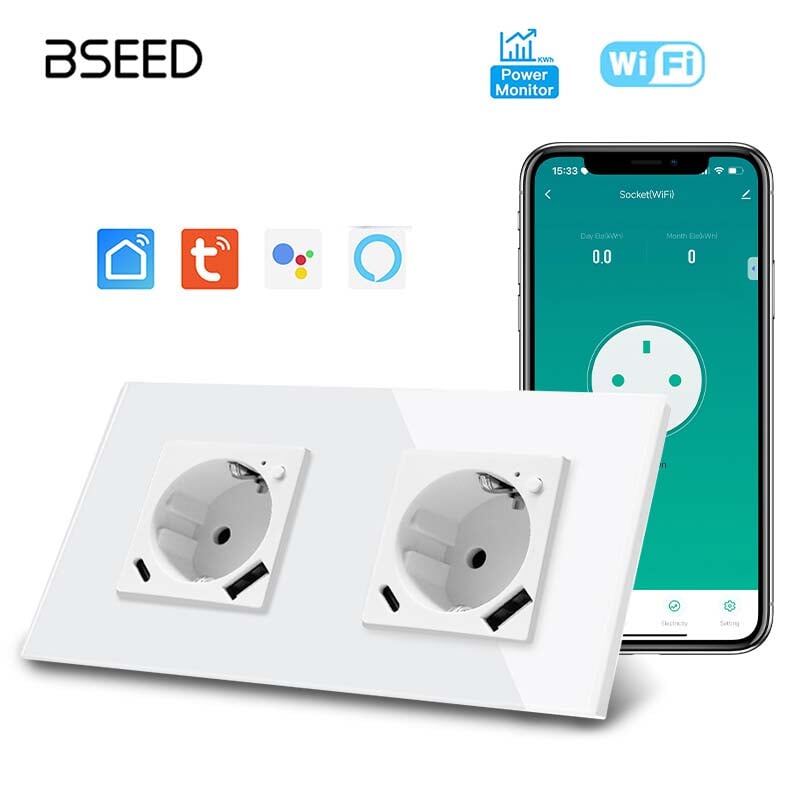 BSEED EU Wifi sockets Type-C t With USB With Energy Monitoring socket Bseedswitch 