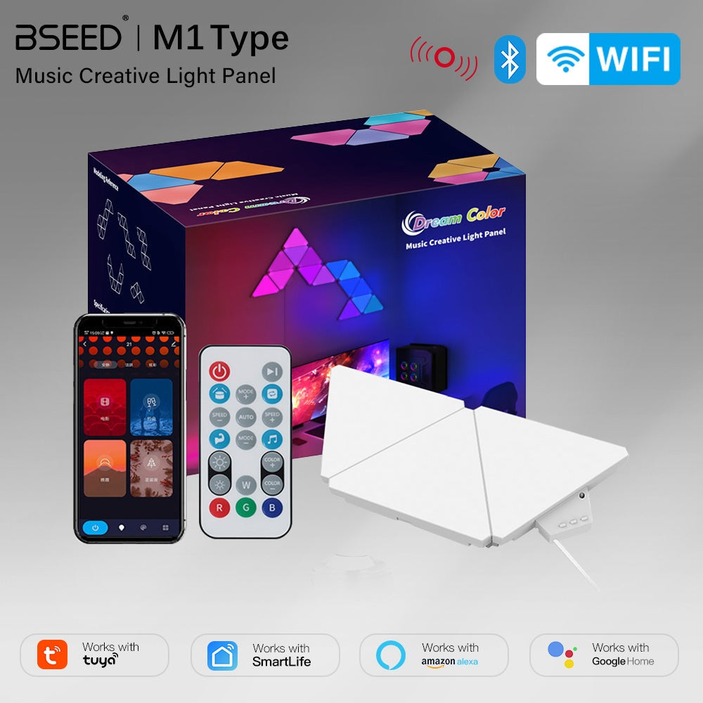 Smart RGB LED Triangle Ambient Lighting Lamp with App and Remote Control lamp Bseedswitch 