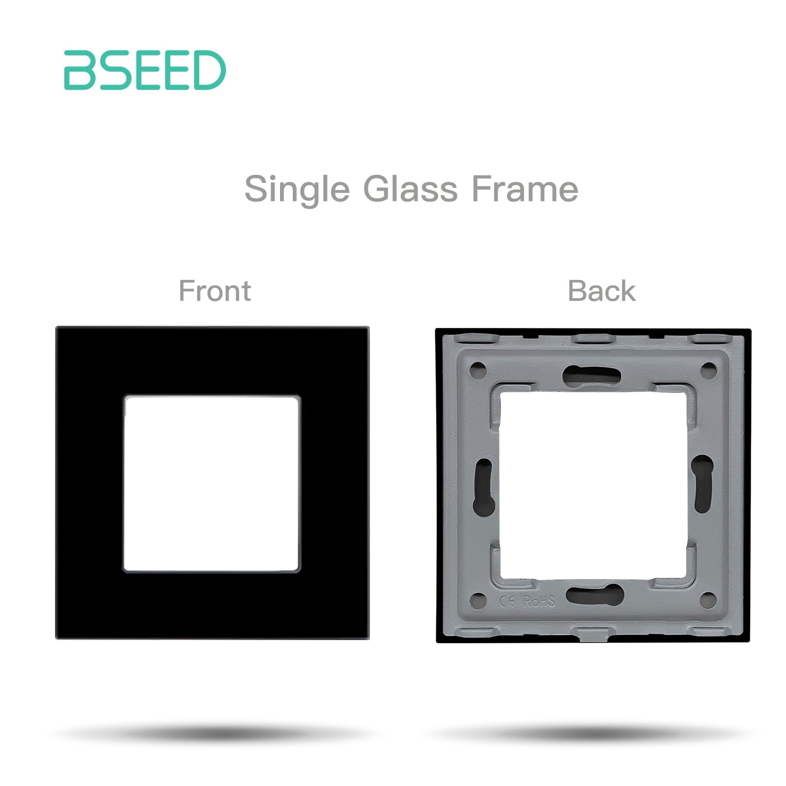 Bseed Crystal Glass Frames Socket Frame 4 Color 1/2/3/4/5 Slotes DIY Part Wall Jacks & Braces Bseedswitch Black Signle 