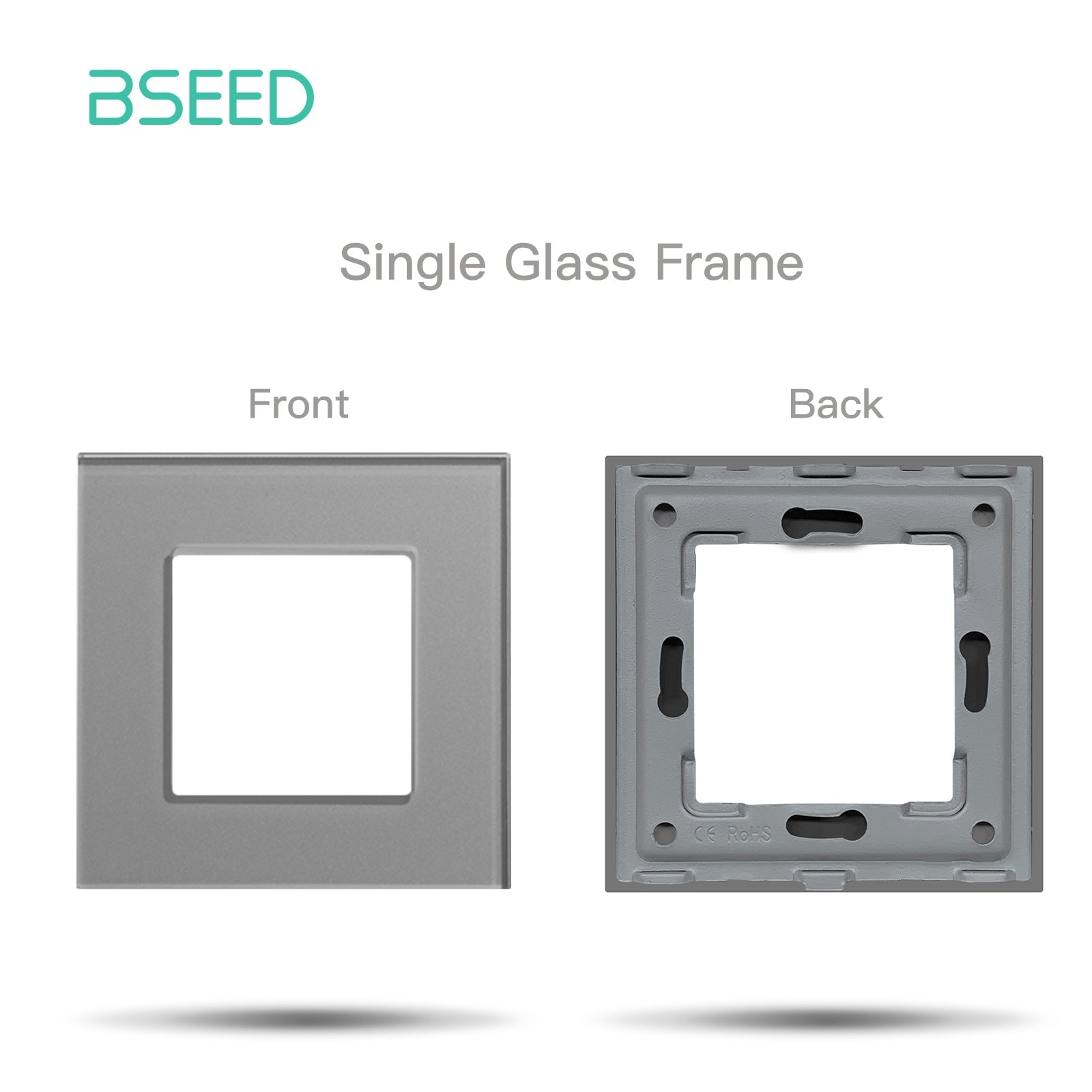 Bseed Crystal Glass Frames Socket Frame 4 Color 1/2/3/4/5 Slotes DIY Part Wall Jacks & Braces Bseedswitch Grey Signle 