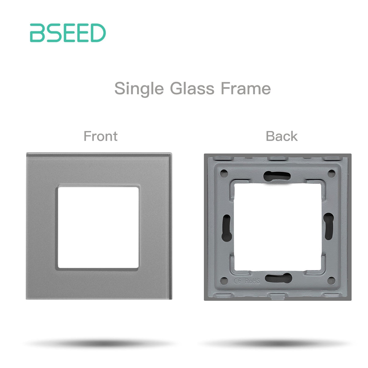 Bseed Crystal Glass Frames Socket Frame 4 Color 1/2/3/4/5 Slotes DIY Part Wall Jacks & Braces Bseedswitch Grey Single 