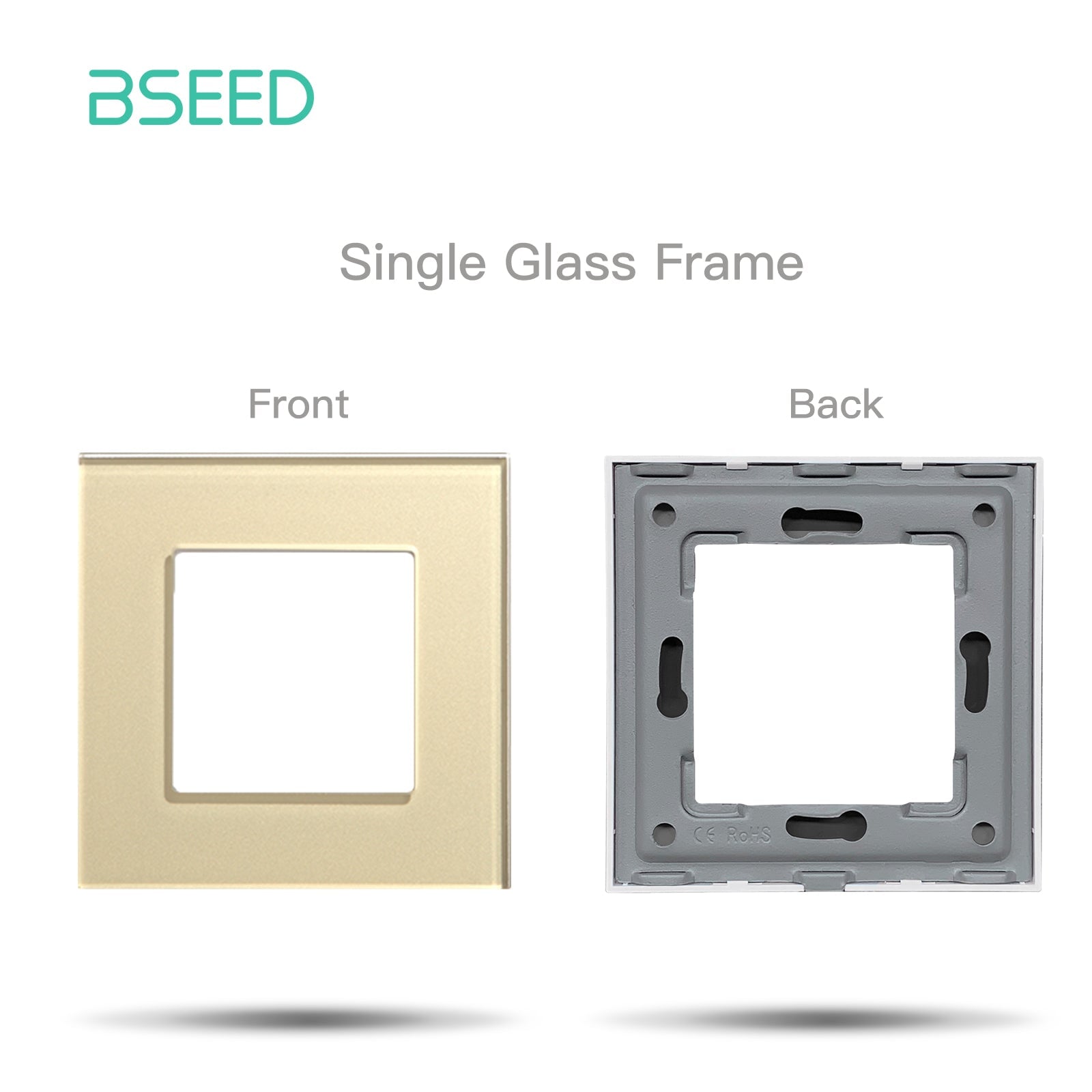 Bseed Crystal Glass Frames Socket Frame 4 Color 1/2/3/4/5 Slotes DIY Part Wall Jacks & Braces Bseedswitch Golden Signle 