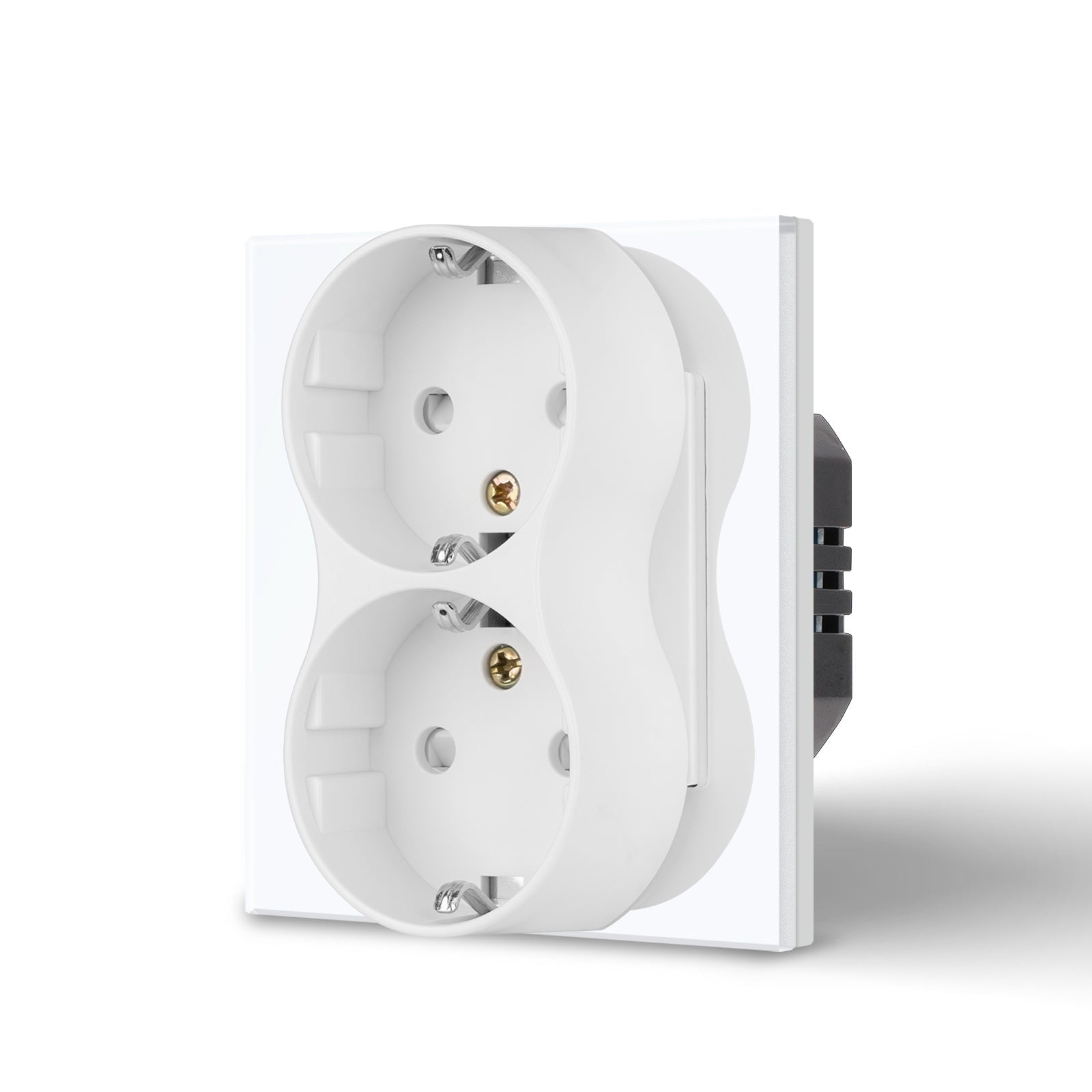 BSEED EU Double Sockets Power Wall Outlet Home Wall Power Sockets Glass Panel Power Outlets & Sockets Bseedswitch 