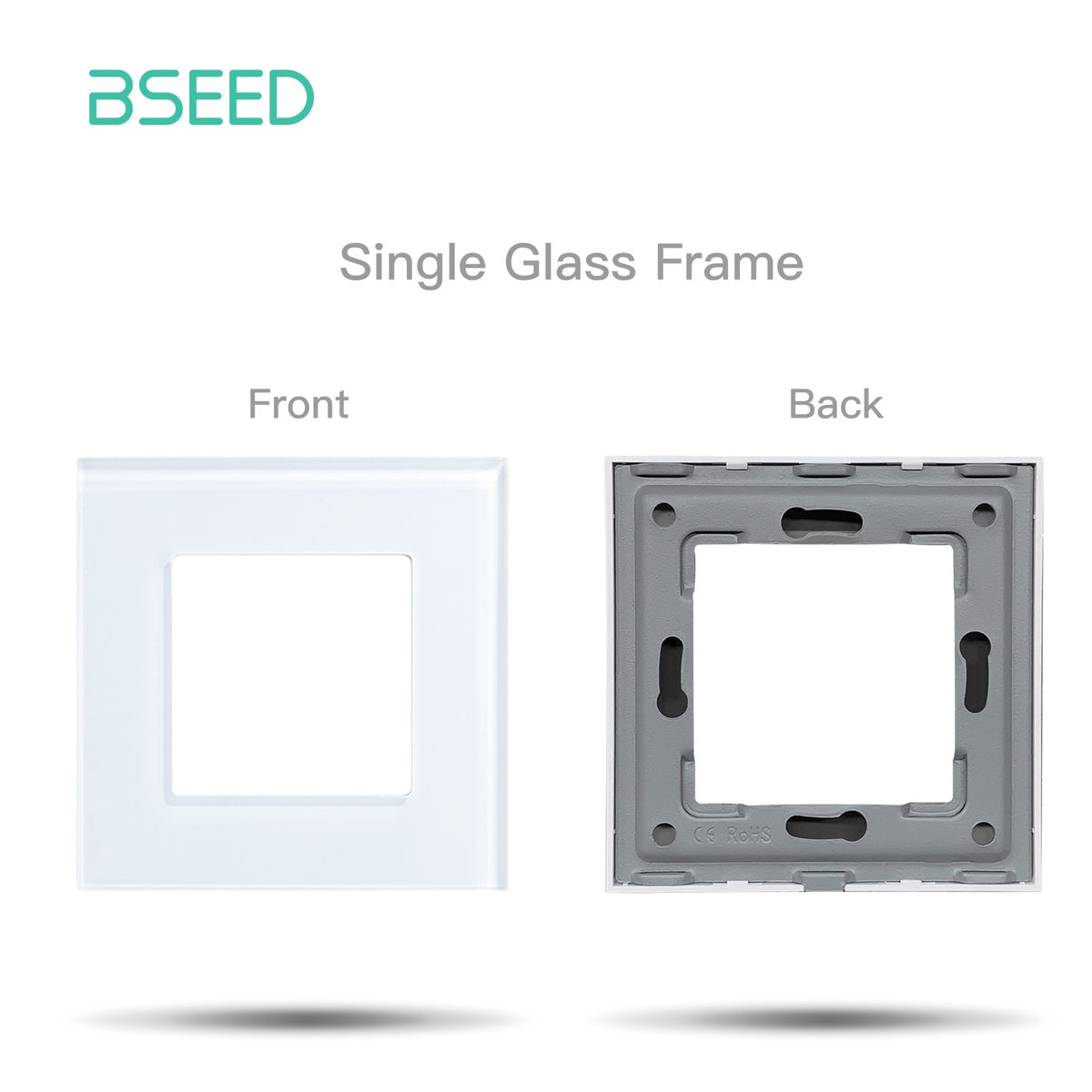 Bseed Crystal Glass Frames Socket Frame 4 Color 1/2/3/4/5 Slotes DIY Part Wall Jacks & Braces Bseedswitch White Single 