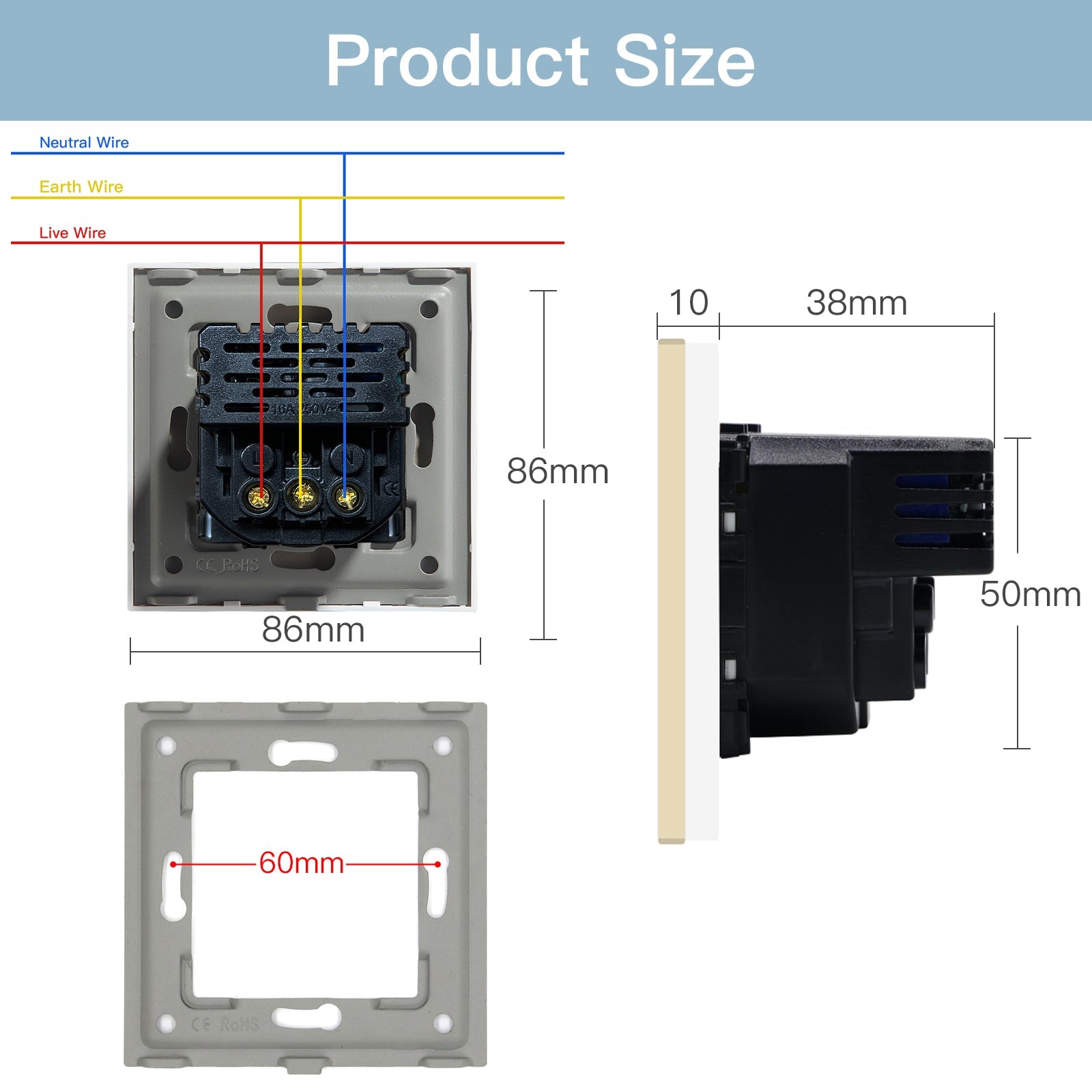 BSEED EU sockets with 20W PD Fast Charge Type-C Interface Outlet Wall Socket Power Outlets & Sockets Bseedswitch 