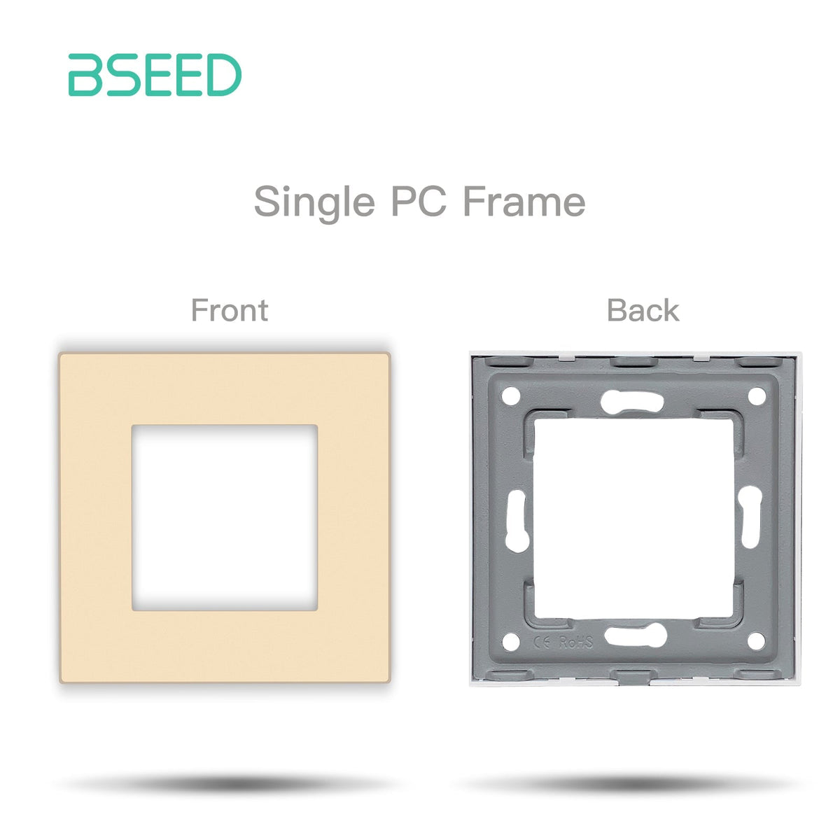 Bseed plastic frame socket 4 colors 1/2/3/4/5 slot DIY parts Wall Jacks & Braces Bseedswitch Gold Single 