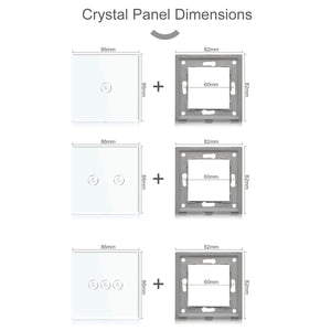 BSEED 86mm Crystal Glass Panel With Metal Pearl 1/2/3 Gang Only Panel Bseedswitch 