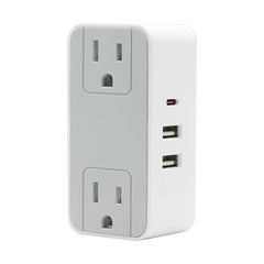 BSEED Dual Wall Socket Extender Dual USB Power Adapter Socket Type-C Phone Charing Port 5V 3A Power Outlets & Sockets Bseedswitch 