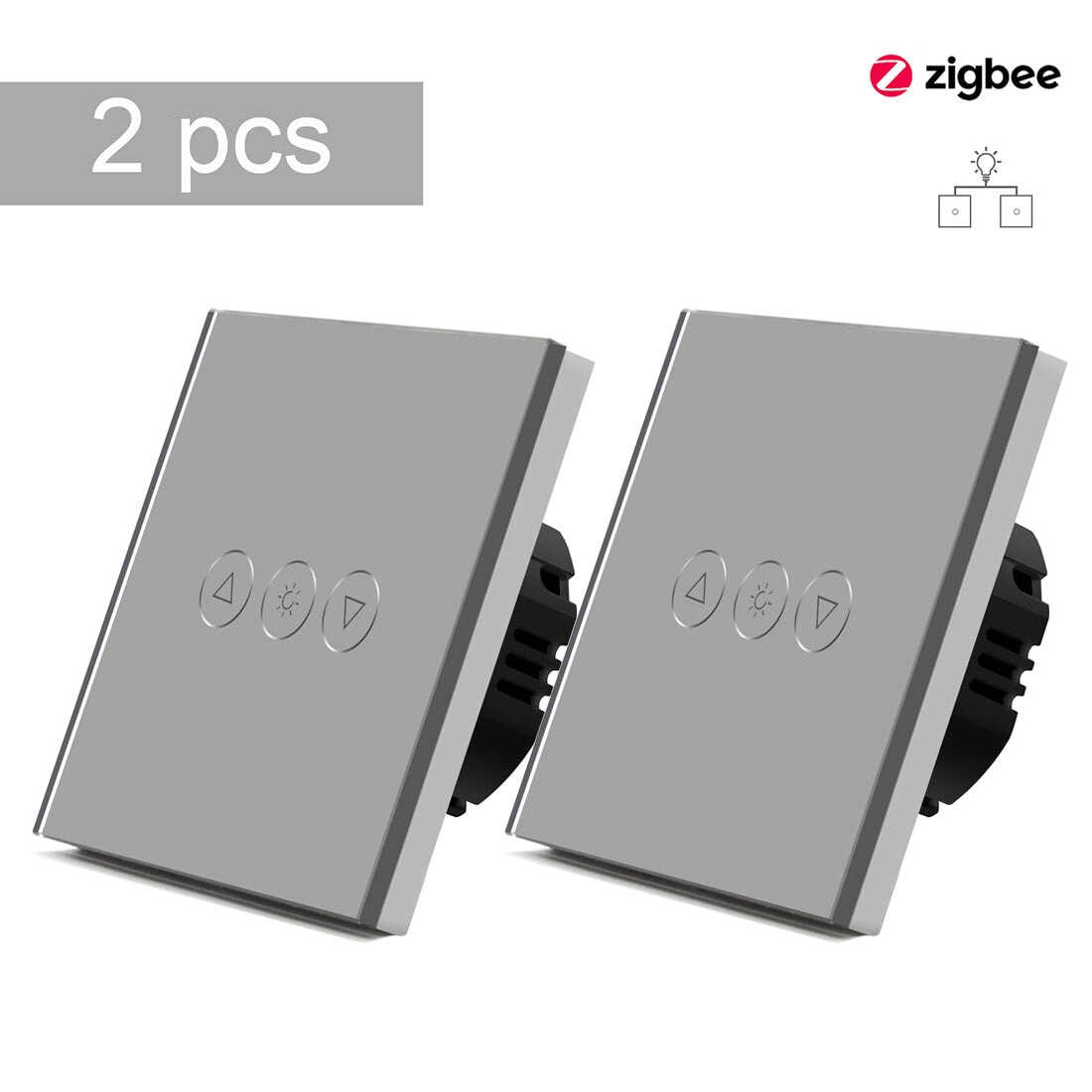 Bseed 2WAY Zigbee Touch Light Dimmer Smart Switch Light Switches Bseedswitch Grey 2 Pcs/Pack 