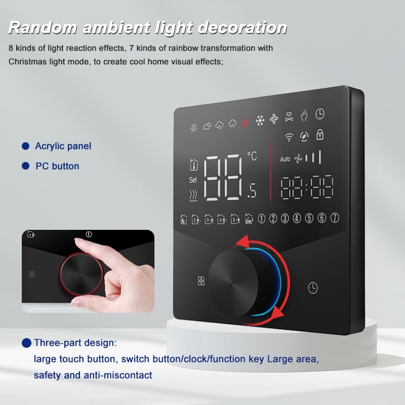 BSEED WiFi Touch LED integrated Screen With knob Floor Heating Room Thermostat Controller Thermostats Bseedswitch 