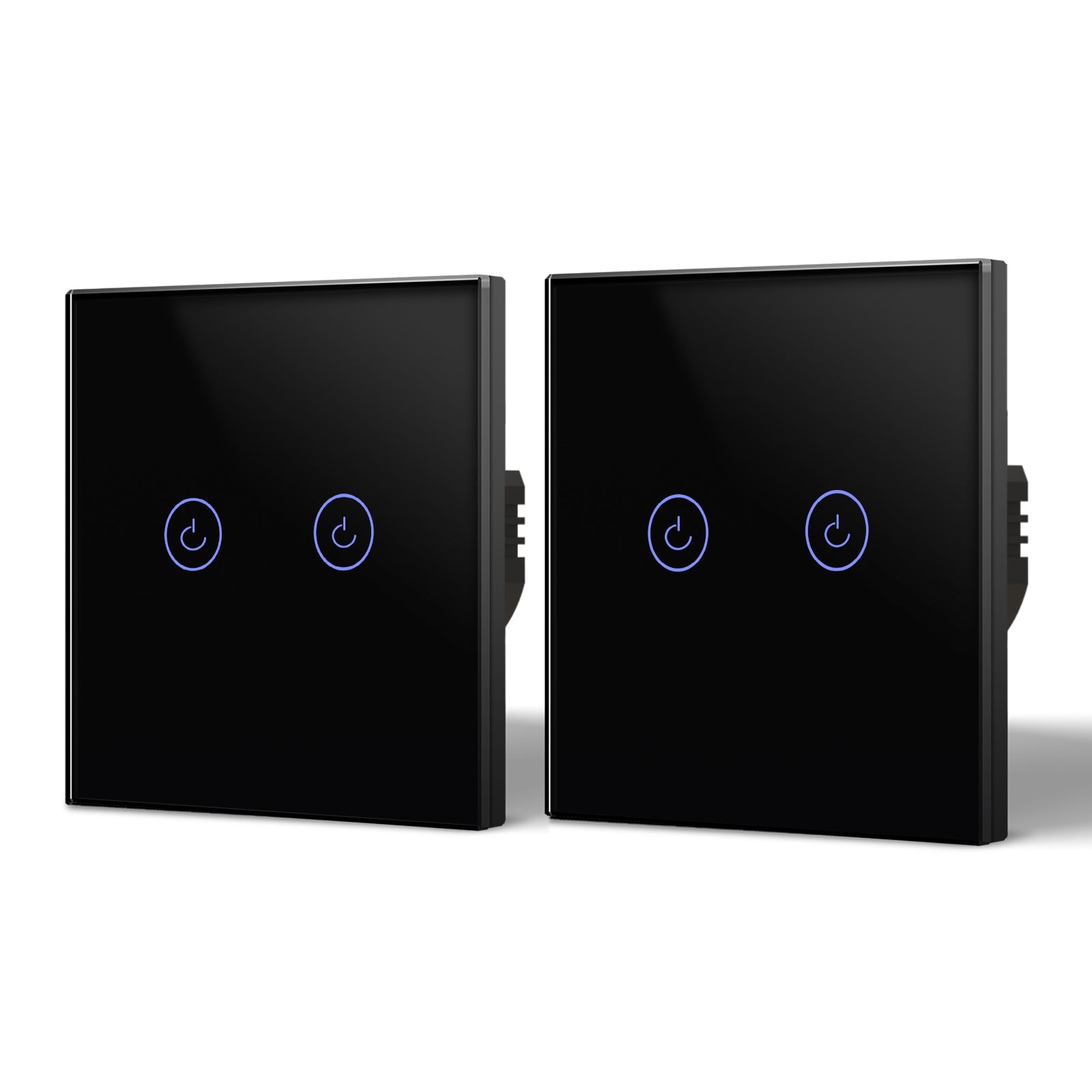 Bseed Smart Wifi Touch Switch 2 Gang 1/2/3 Way 1/2/3 Pcs/Pack Wall Plates & Covers Bseedswitch Black 2Pcs/Pack 