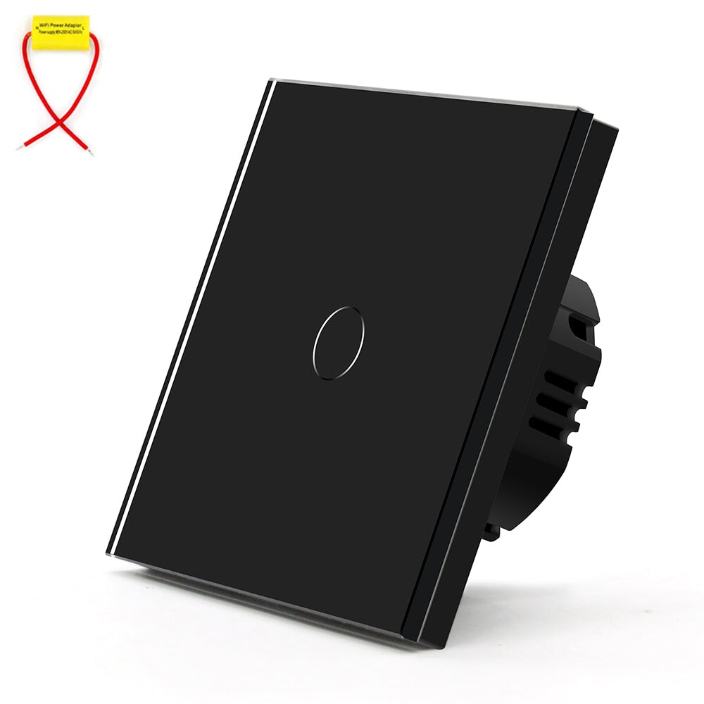 BSEED Single Line Wifi Light Switch 1/2/3 Gang 1/2/3 Way Smart Switch Wireless Wifi Switch Light Switches Bseedswitch Black 1Gang 1PCS/pack