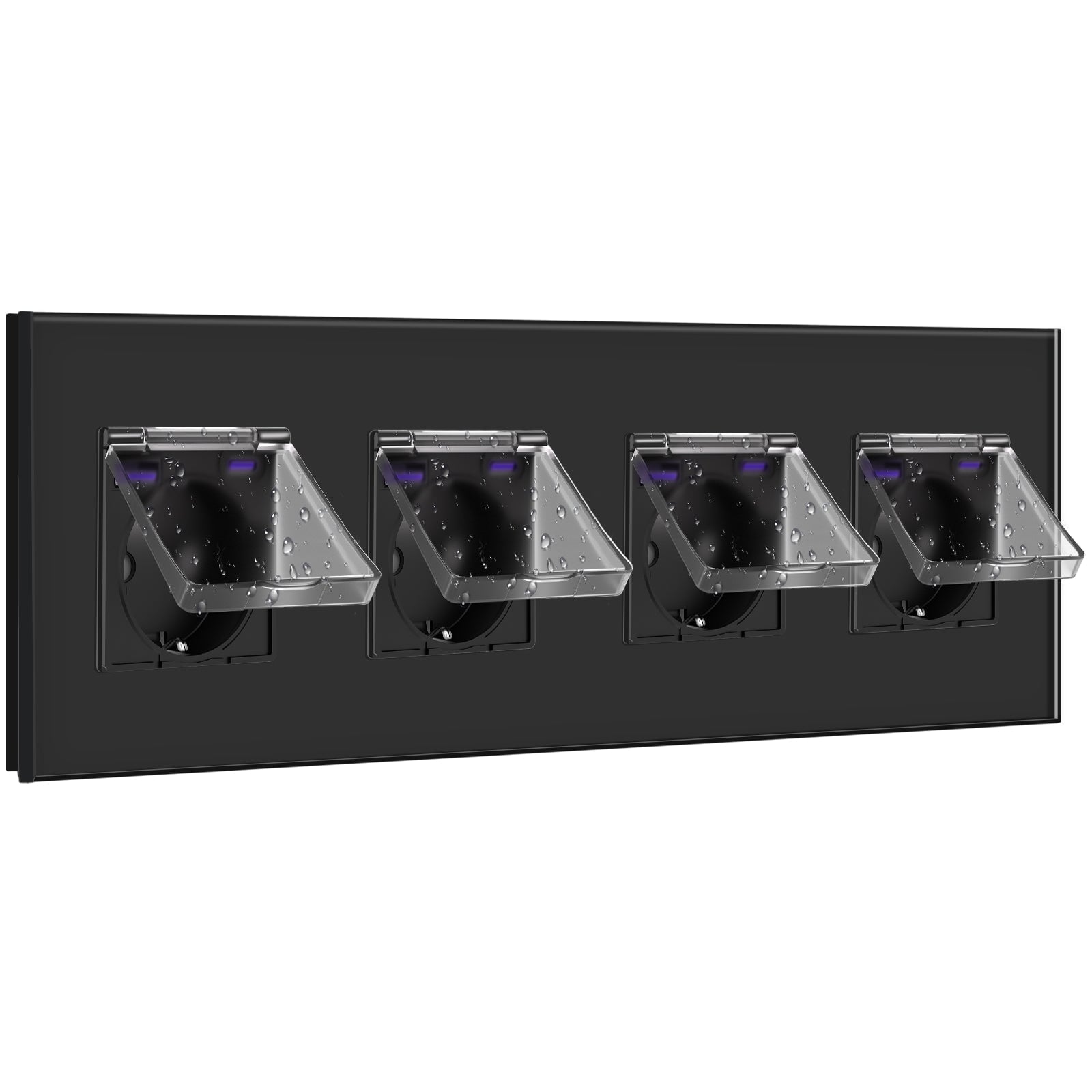 Eu socket with USB&Cover Glass Panel Power Outlets & Sockets Bseedswitch 