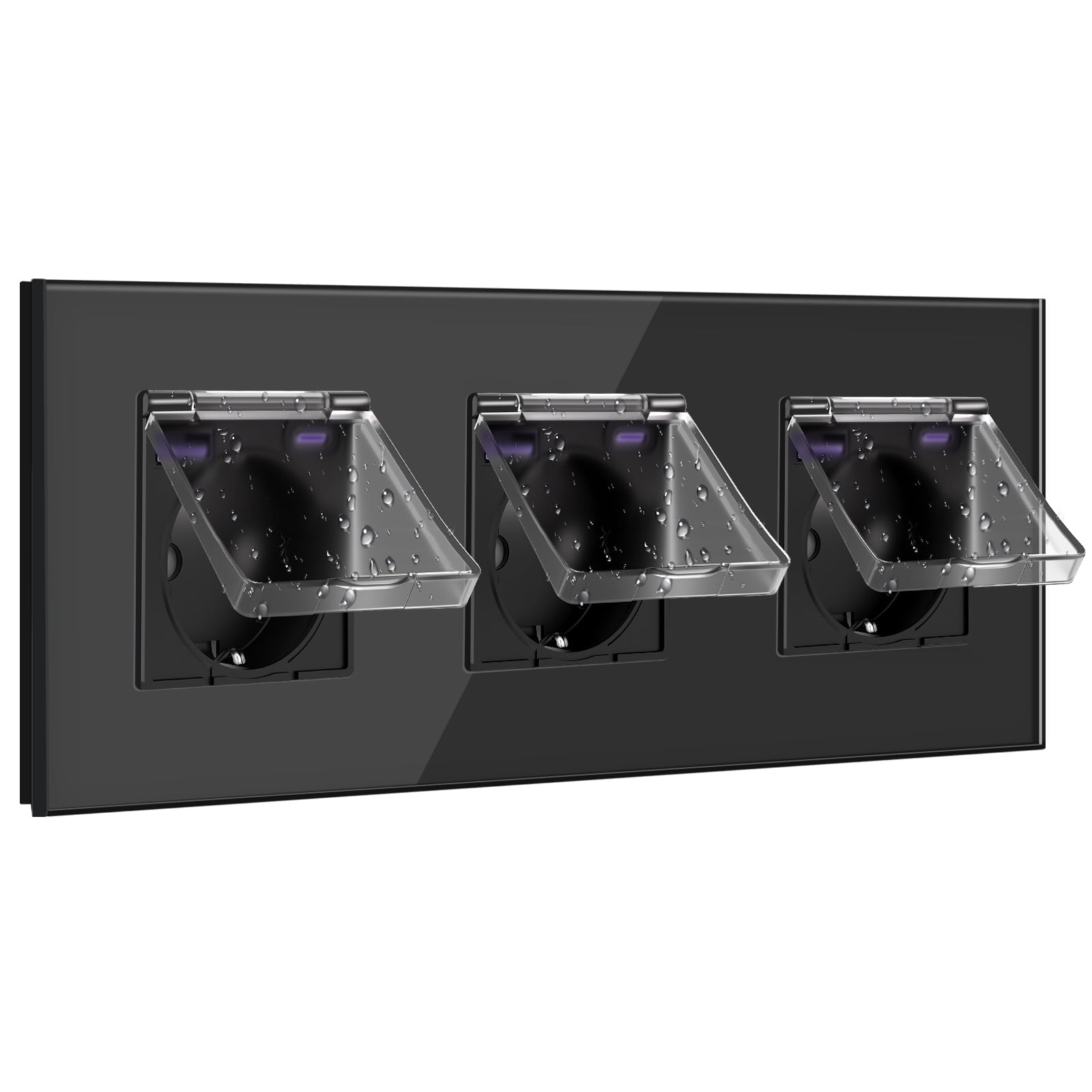 Eu socket with USB&Cover Glass Panel Power Outlets & Sockets Bseedswitch 