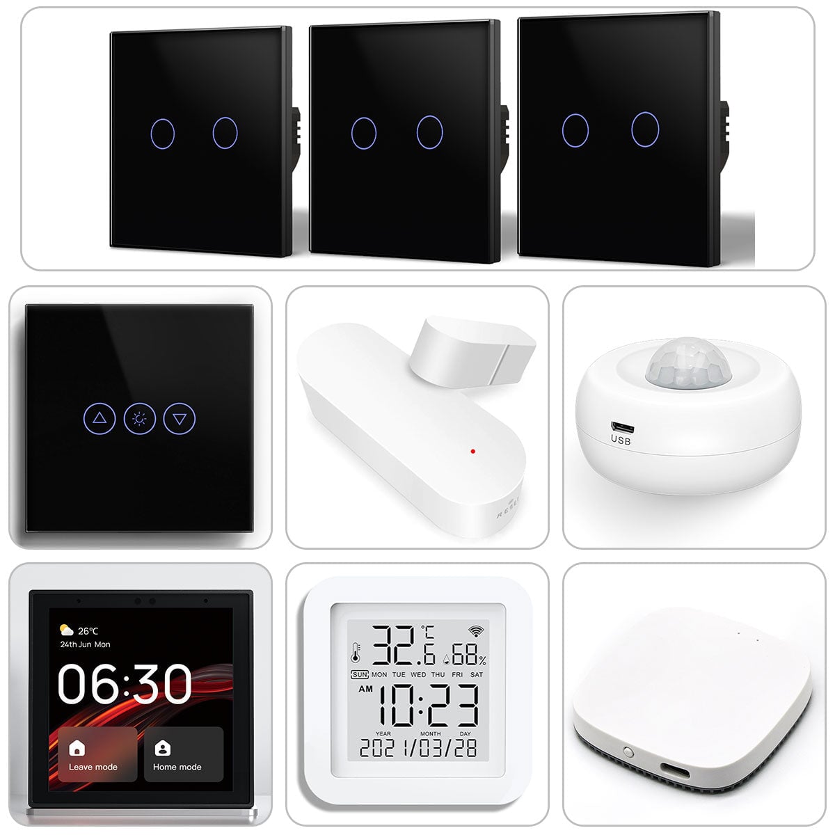 Zigbee Smart Home Solutions Kit Customized Foyer Sets Work with Alexa Google assistant Home Automation Kits Bseedswitch Black 