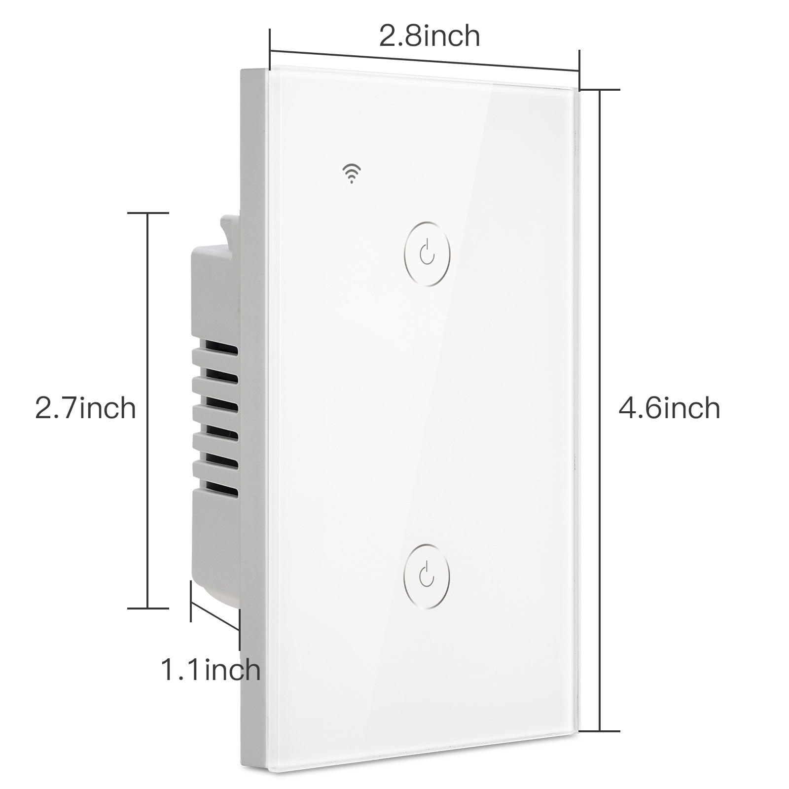 Bseed Wifi Touch Light Switch 1/2/3 Gang 1/2/3 way 118mm Smart Wall Switch US Light Switches Bseedswitch 