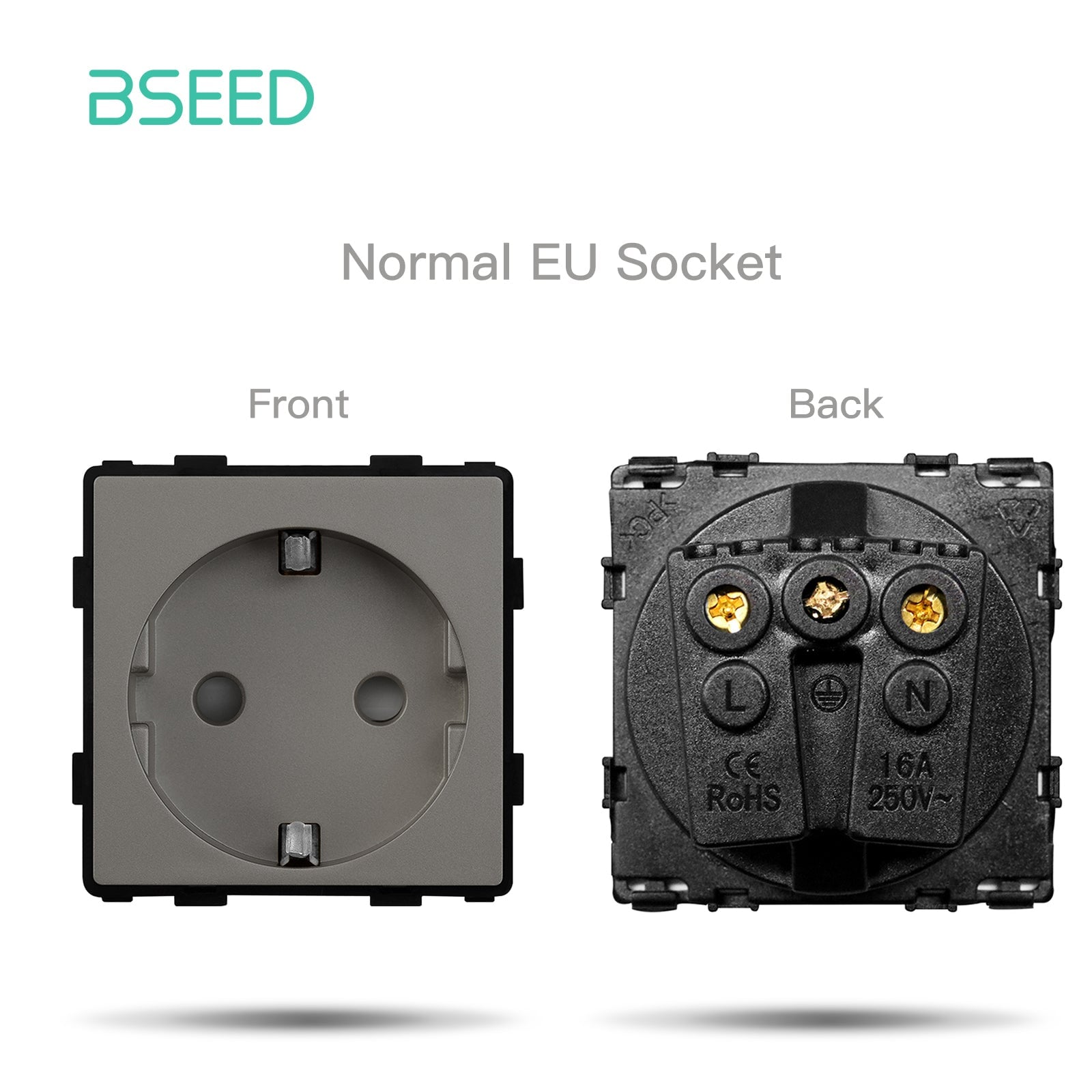BSEED EU/FR/ UK/MF Standard Wall Socket Function Key Touch WiFi Zigbee type Power Outlets & Sockets Bseedswitch Grey EU Touch