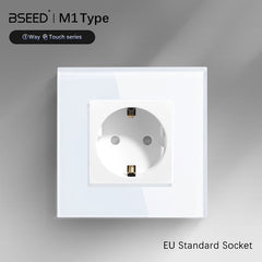 BSEED EU Wall Sockets Power Outlets Glass Panel 16A Power Outlets & Sockets Bseedswitch 