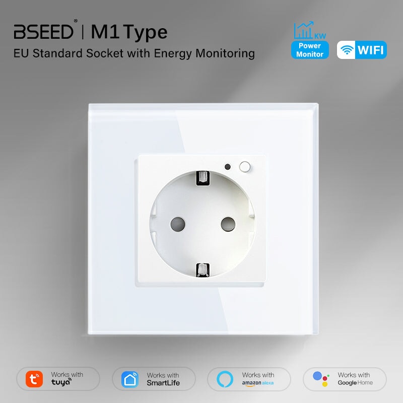 Bseed Wifi EU Standard Socket Wall Sockets With Energy Monitoring Power Outlets & Sockets Bseedswitch 