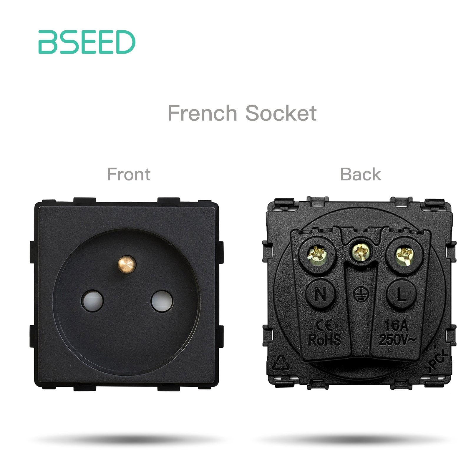 BSEED EU/FR/ UK/MF Standard Wall Socket Function Key Touch WiFi Zigbee type Power Outlets & Sockets Bseedswitch Black FR Touch