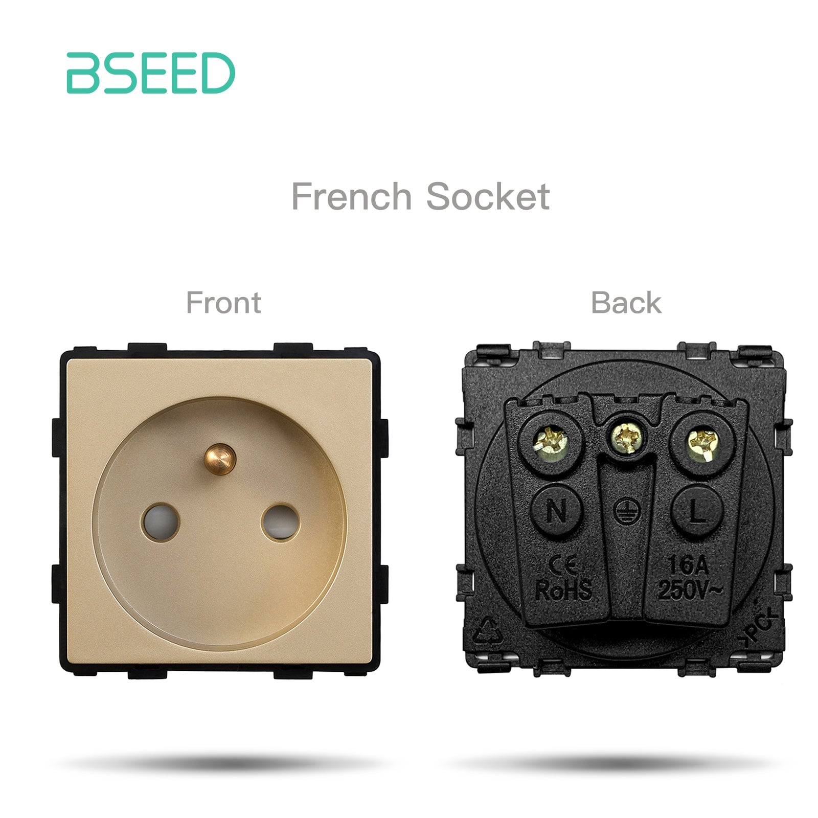 BSEED EU/FR/ UK/MF Standard Wall Socket Function Key Touch WiFi Zigbee type Power Outlets & Sockets Bseedswitch Gold FR Touch