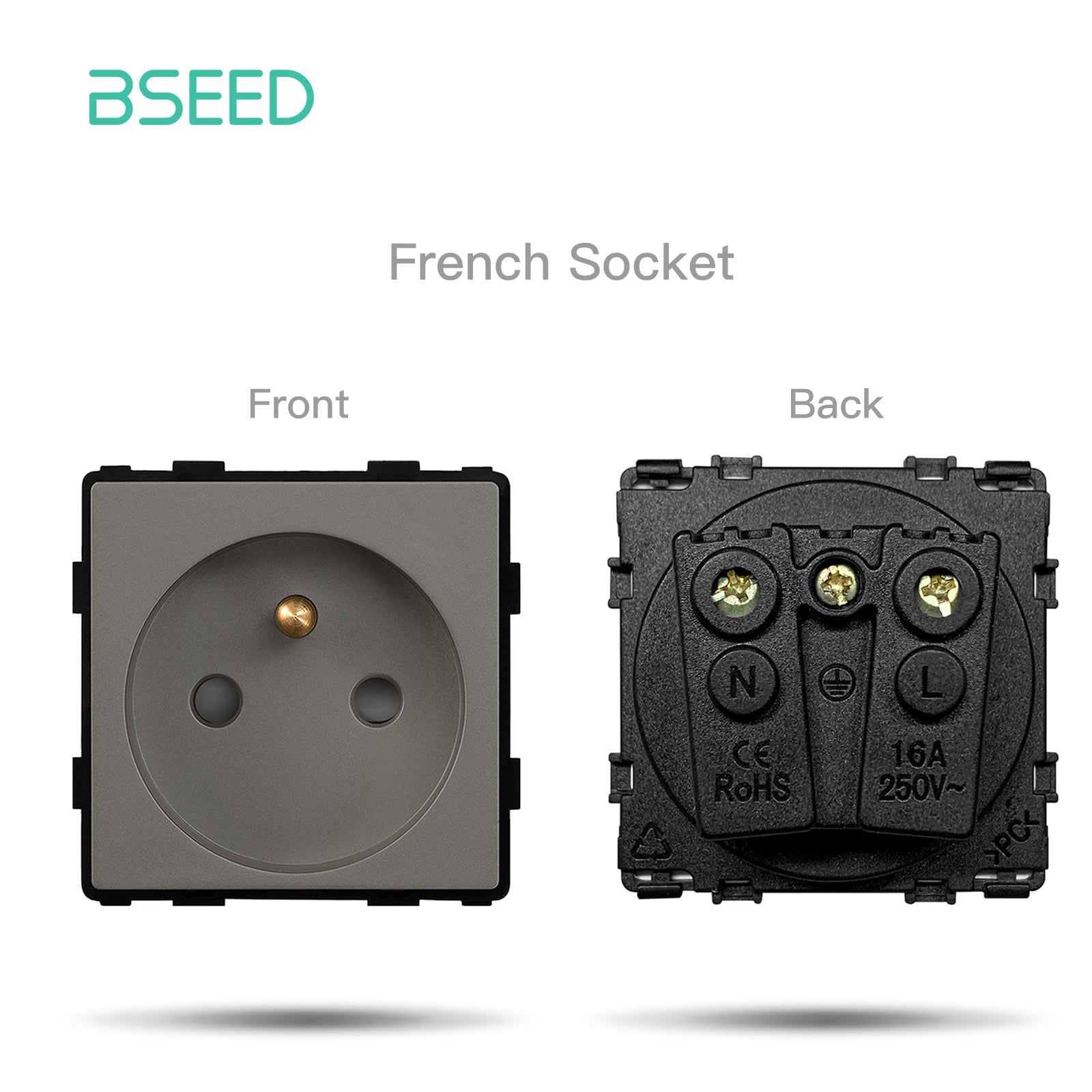 BSEED EU/FR/ UK/MF Standard Wall Socket Function Key Touch WiFi Zigbee type Power Outlets & Sockets Bseedswitch Grey FR Touch