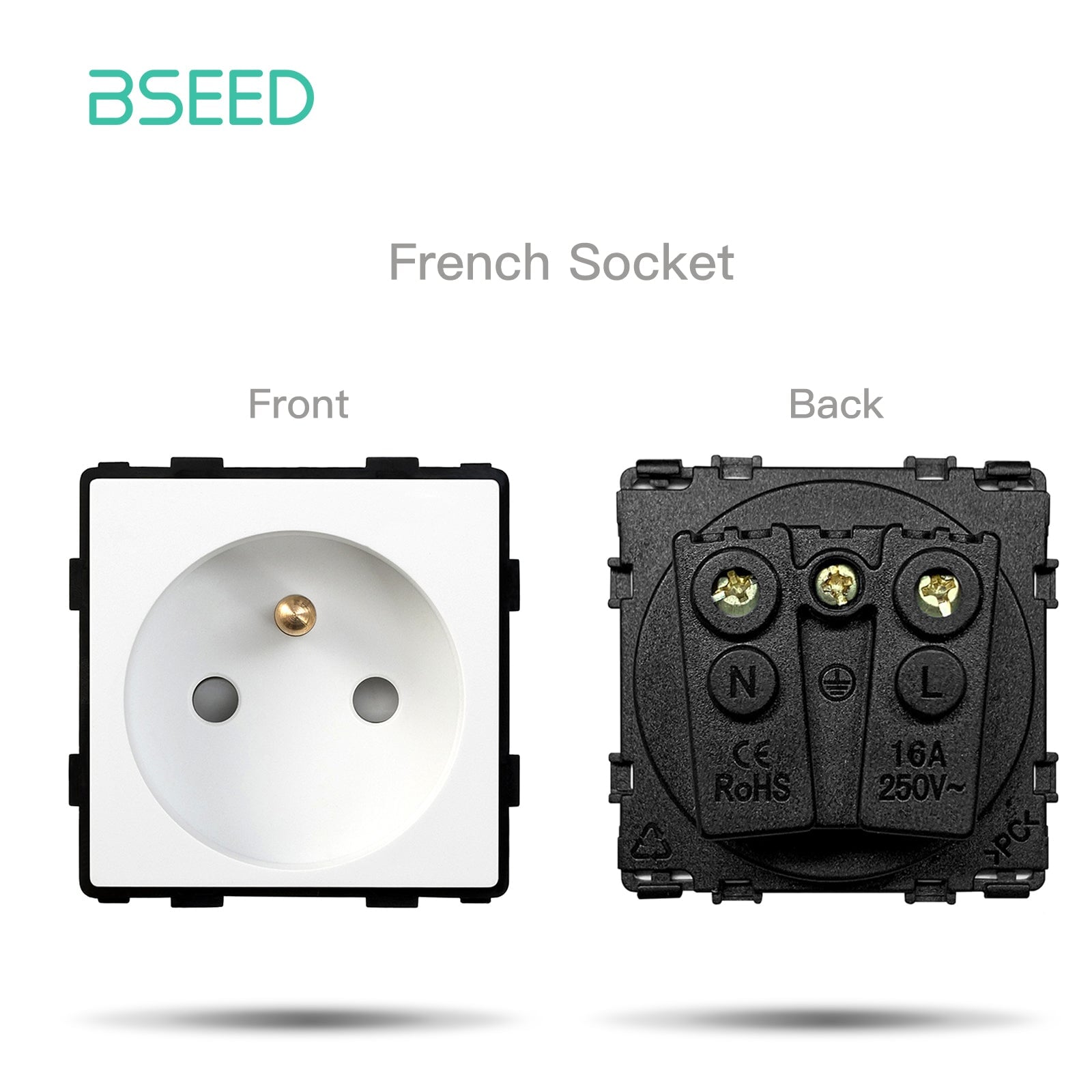 BSEED EU/FR/ UK/MF Standard Wall Socket Function Key Touch WiFi Zigbee type Power Outlets & Sockets Bseedswitch White FR Touch