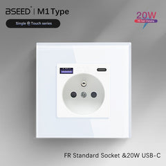 BSEED FR sockets with 20W PD Fast Charge Type-C Interface Outlet Wall Socket Power Outlets & Sockets Bseedswitch 