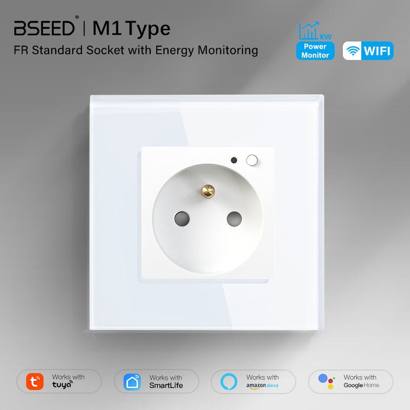 Bseed Wifi FR Standard Socket Wall Sockets With Energy Monitoring Power Outlets & Sockets Bseedswitch 