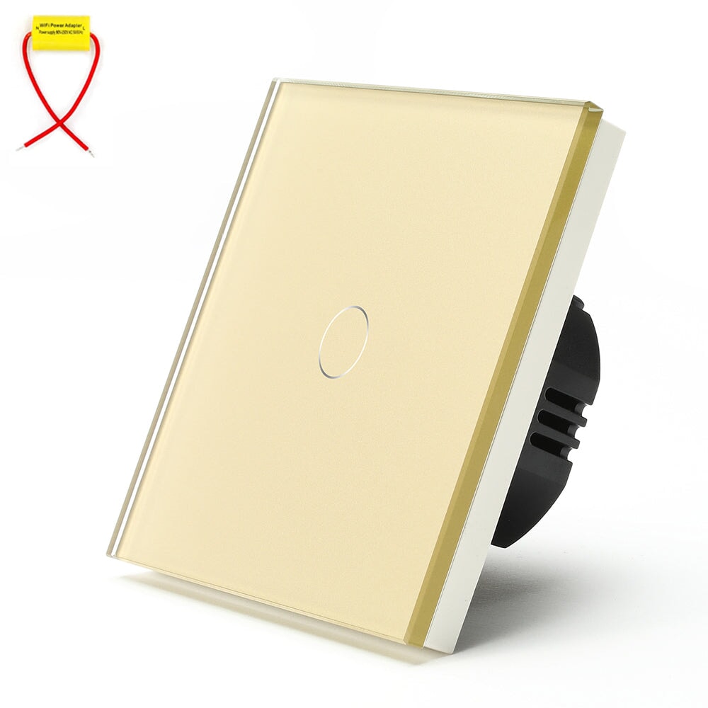 BSEED Single Line Wifi Light Switch 1/2/3 Gang 1/2/3 Way Smart Switch Wireless Wifi Switch Light Switches Bseedswitch Golden 1Gang 1PCS/pack