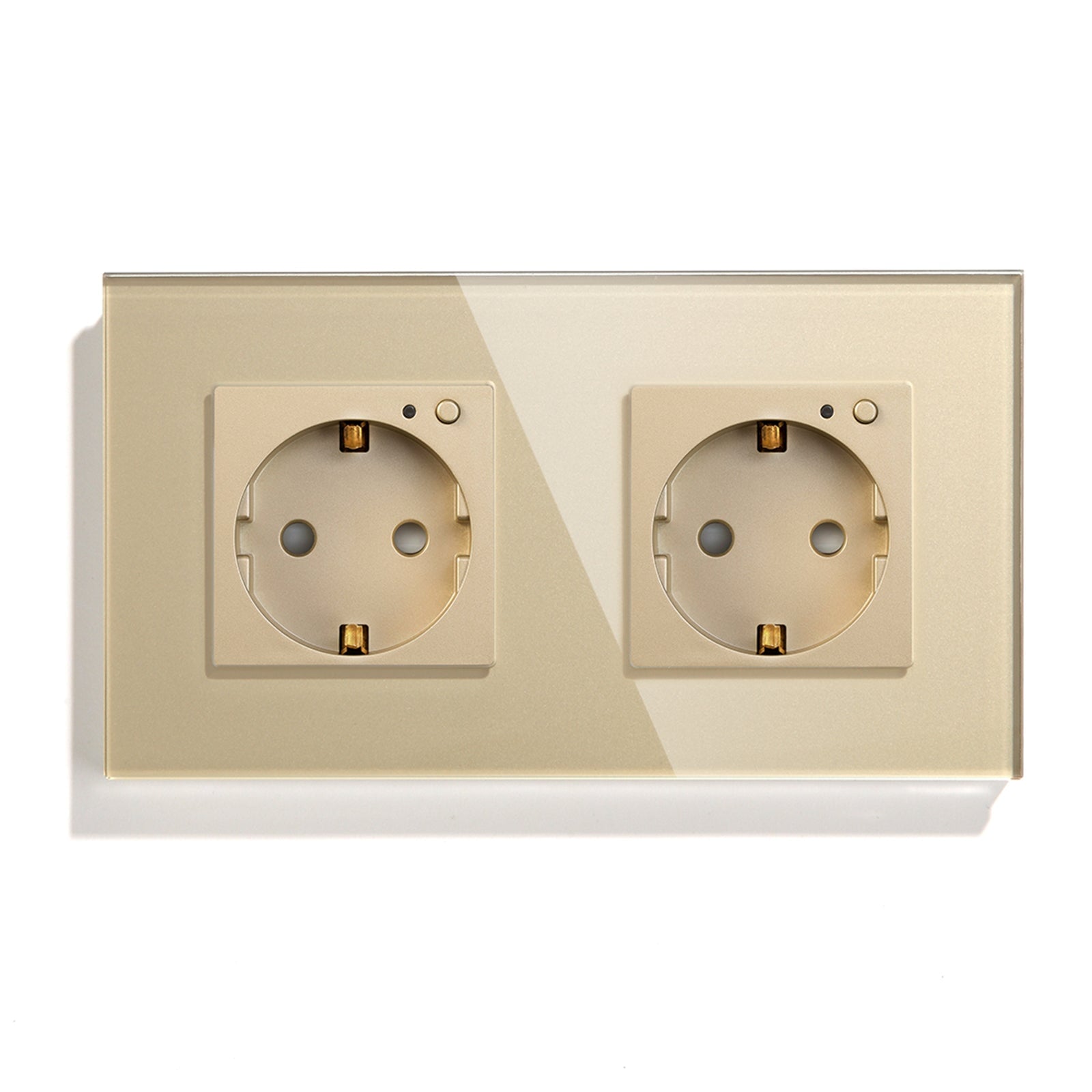 BSEED ZigBee EU Wall Sockets Power Outlets Kids Protection Wall Plates & Covers Bseedswitch golden Double 