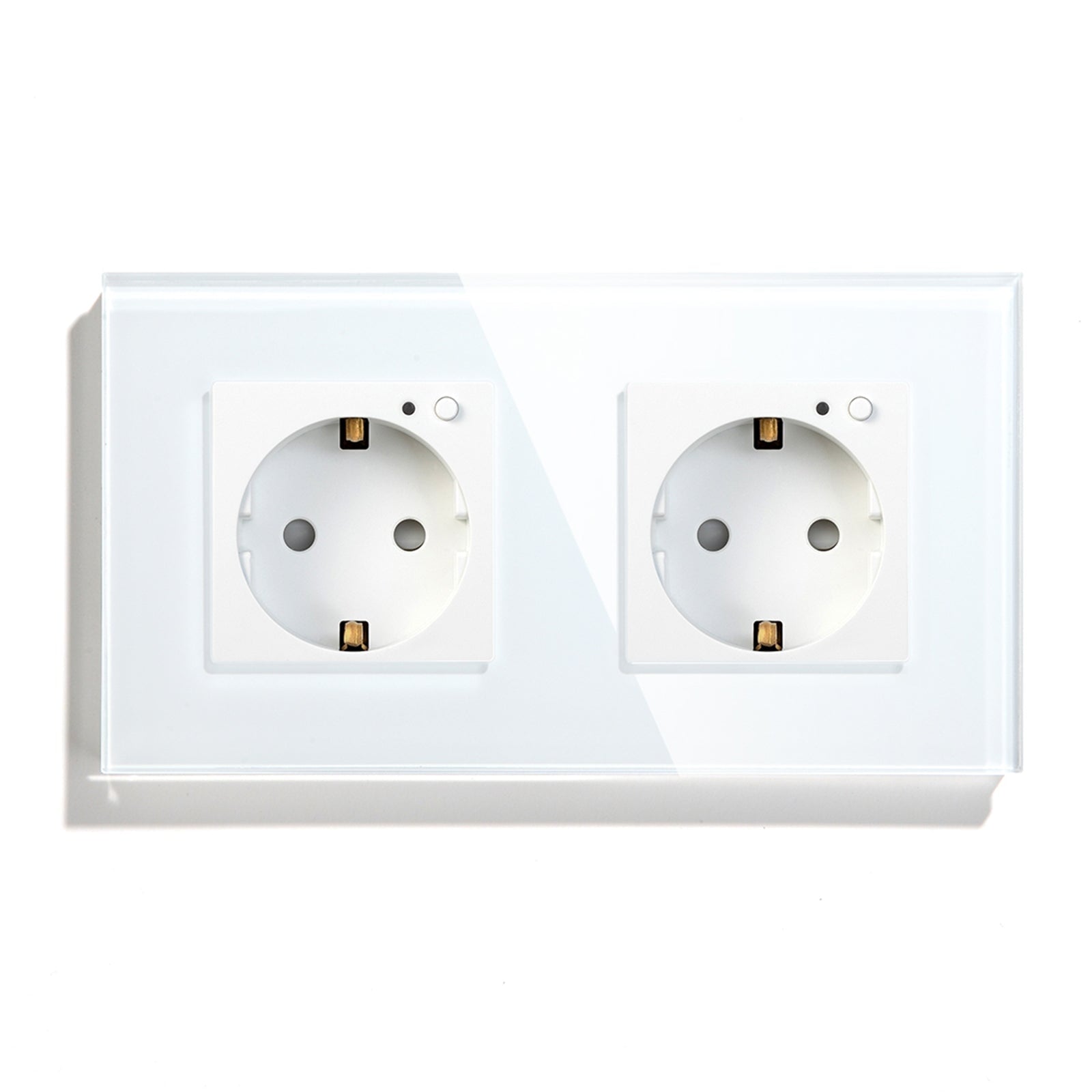 BSEED ZigBee EU Wall Sockets Power Outlets Kids Protection Wall Plates & Covers Bseedswitch white Double 