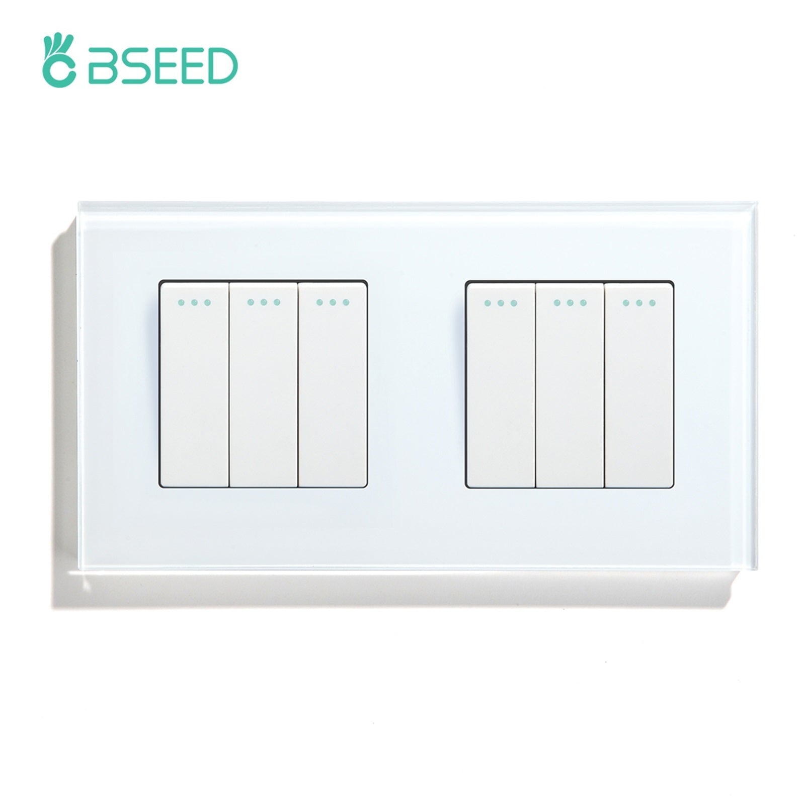 Bseed Button Light Switch 1/2/3 Gang 1Way Mechanical Switches Crossbar Switch 照明开关 Bseedswitch White 3Gang+3Gang 