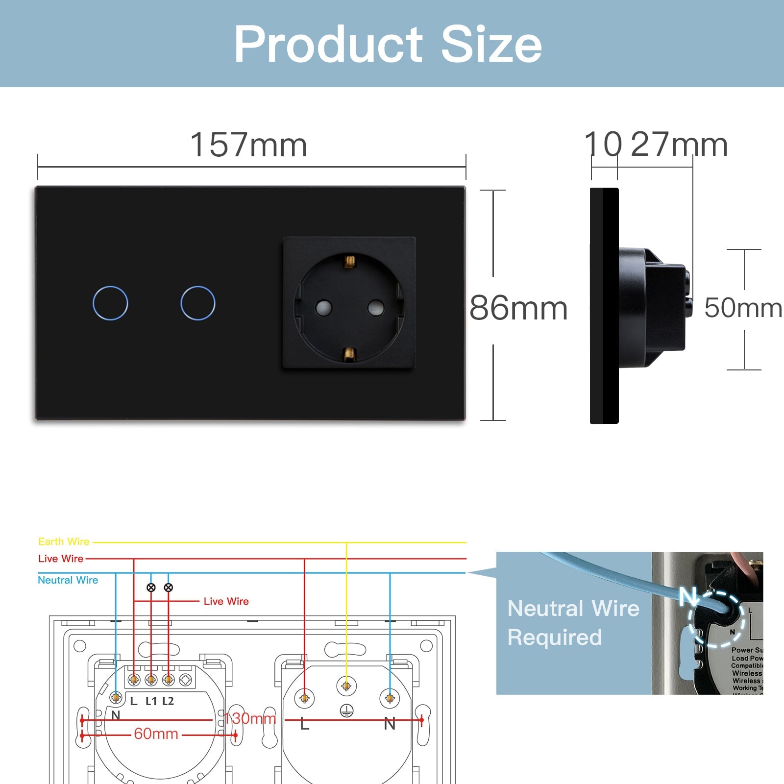 Bseed Zigbee 1/2/3 Gang Switch With Normal Socket Light Switches Bseedswitch 