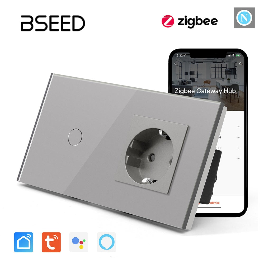 Bseed Zigbee 1/2/3 Gang Switch With Normal Socket Light Switches Bseedswitch 