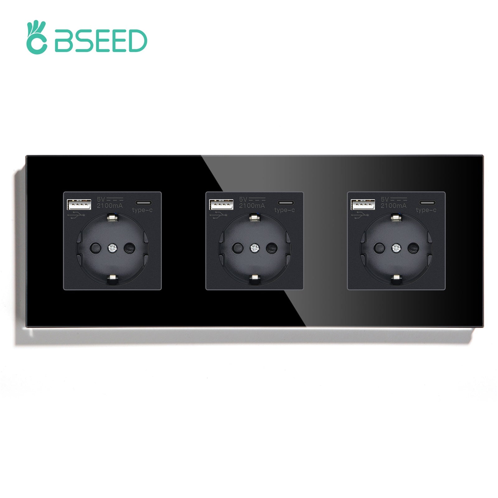 BSEED EU sockets with 2.1A Type-C Interface Outlet Wall Socket Power Outlets & Sockets Bseedswitch 