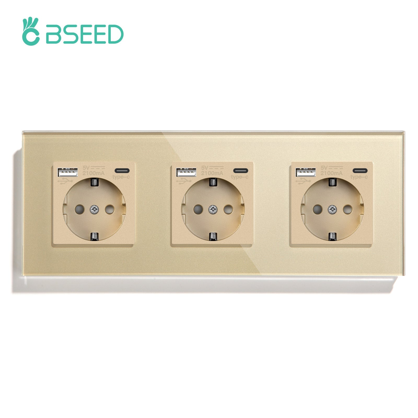 BSEED EU sockets with 2.1A Type-C Interface Outlet Wall Socket Power Outlets & Sockets Bseedswitch 