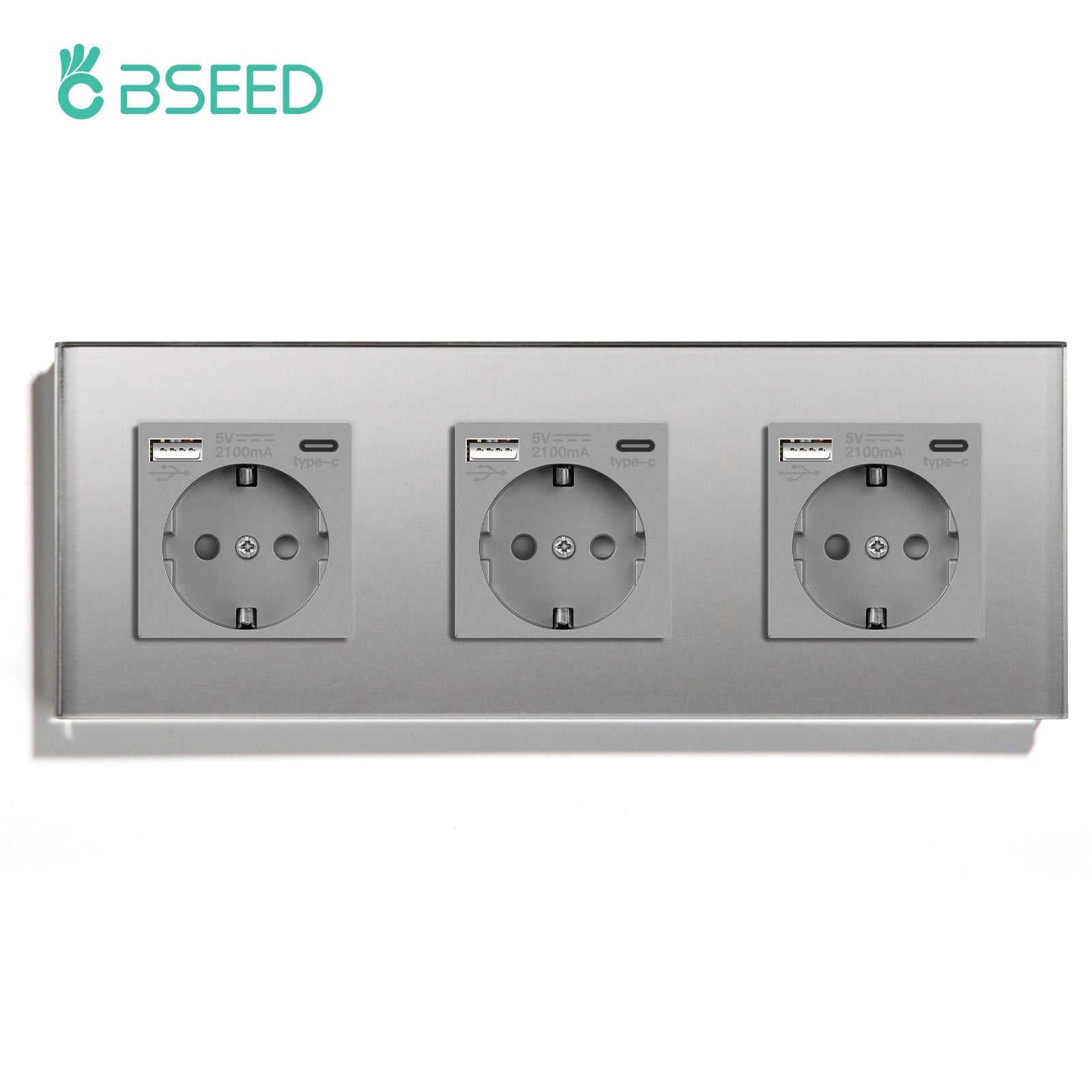 BSEED EU sockets with 2.1A Type-C Interface Outlet Wall Socket Power Outlets & Sockets Bseedswitch 