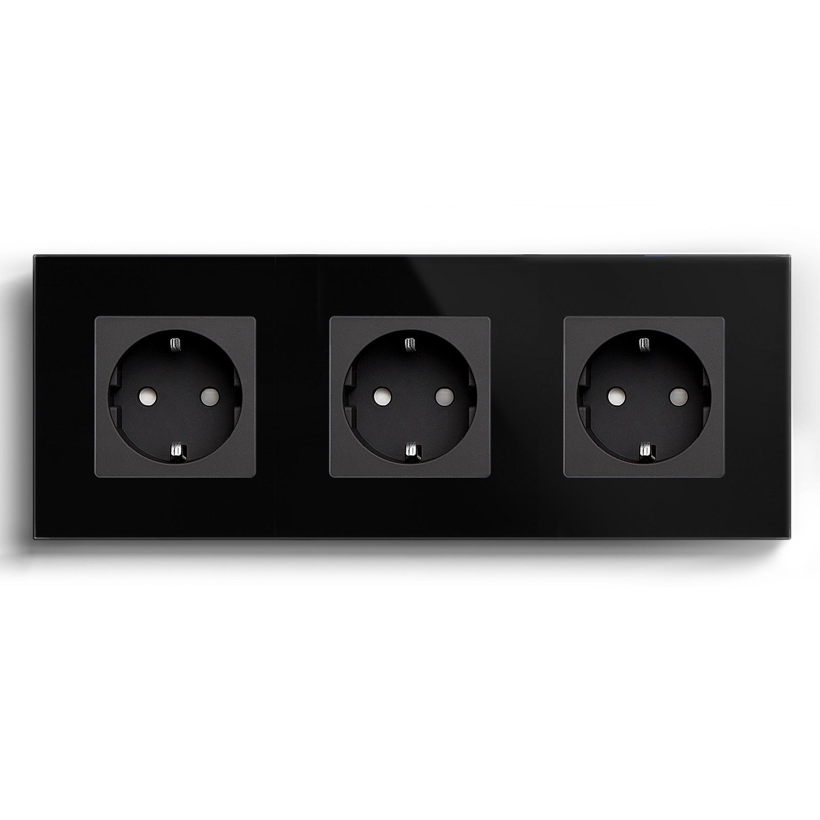 BSEED EU Wall Sockets Power Outlets Glass Panel 16A Power Outlets & Sockets Bseedswitch Black Triple 