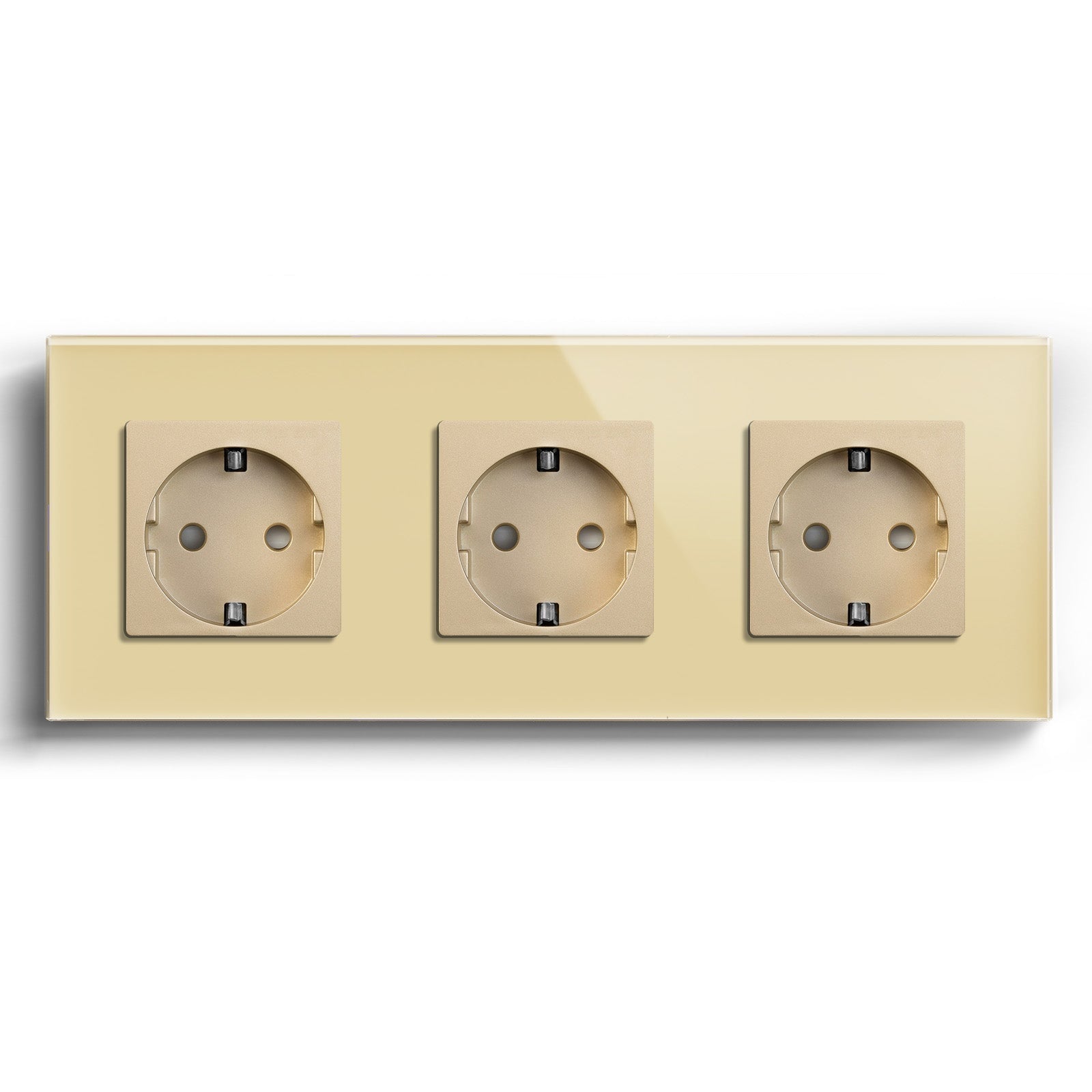 BSEED EU Wall Sockets Power Outlets Glass Panel 16A Power Outlets & Sockets Bseedswitch Gold Triple 