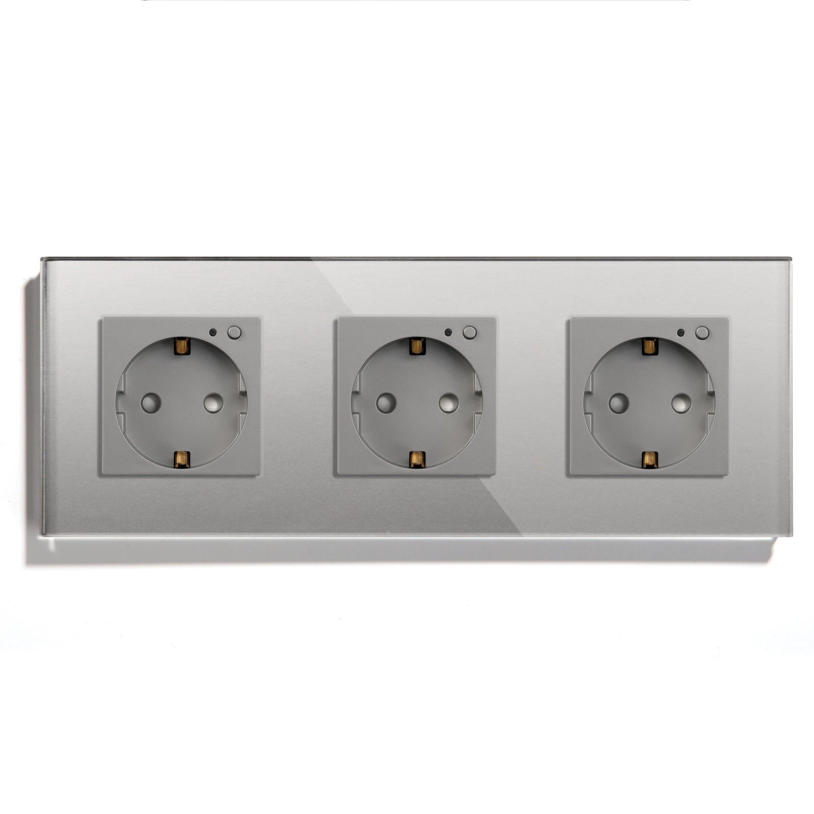 BSEED ZigBee EU Wall Sockets Power Outlets Kids Protection Wall Plates & Covers Bseedswitch grey Triple 